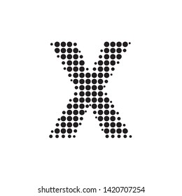Halftone Letter "X" Vector Logo in Pop Art Style. New design