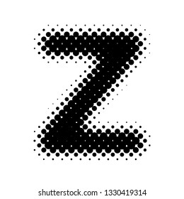 Halftone Letter "Z" Vector Logo in Pop Art Style
