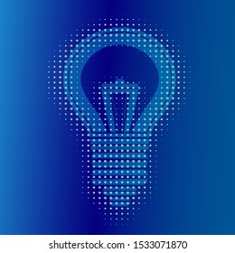 Halftone light bulb. Vector illustration