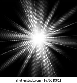 Halftone light effect. Halftone pattern. Halftone background. Halftone texture.