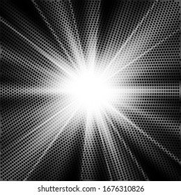 Halftone light effect. Halftone pattern. Halftone background. Halftone texture.