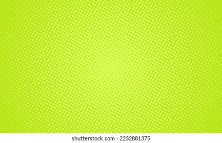 Puntos verdes de semitono sobre fondo verde. Diseño en blanco de estilo de arte pop de historietas. Diseño de plantilla para historietas, presentaciones, venta o banner web. Ilustración del vector