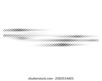 Halftone lighting effect. Black dot Brush vector design.