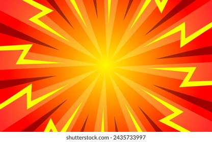 Fondo de cómic de arte pop de explosión relámpago de semitono. Ilustración vectorial de dibujos animados
