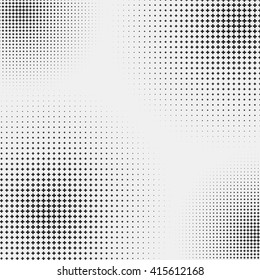 Halftone like element of crosses. Monochromatic abstract vector image.