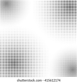 Halftone like element of crosses. Monochromatic abstract vector image.