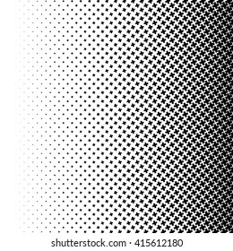 Halftone like element of crosses. Monochromatic abstract vector image.