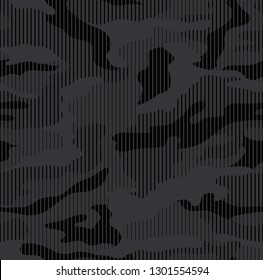 Halftone line camouflage in grey and black