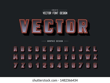 Halftone line font and bold alphabet vector, Digital typeface and number design, Graphic text on background