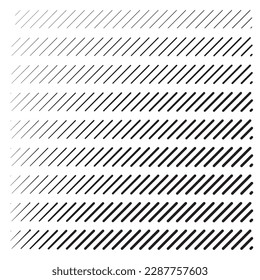 Gradiente de línea de semitono, fondo de textura de medio tono, patrón de líneas cortas, efecto de fundido de punto, rayas de semitono Ilustración vectorial