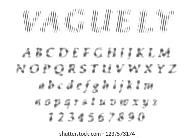 halftone linear raster vector font, dimly alphabet