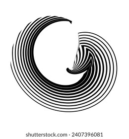 halftone lines circle background, geometric pattern, vector modern design element