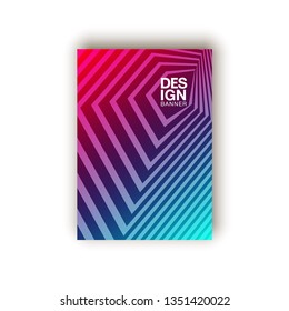 Halftone lines cover page layouts design. Flat geometric backgrounds set. Party posters set with radial halftone line gradient texture. Music flyer frame templates. Retro cover pages.