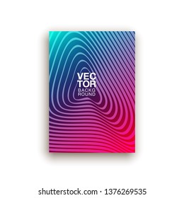 Halftone lines cover page layouts design. Flat geometric backgrounds set. Party posters set with radial halftone line gradient texture. Music flyer frame templates. Retro cover pages.