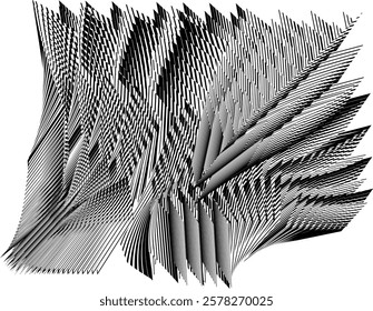 halftone lines creative dynamic pattern, modern abstract optical illusion background, vector texture