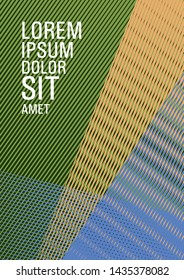 Halftone lines placard background graphic design. Advanced brand cover template. Modern gradient folder mockup. Trendy stationery folder background. Bright business report concept.