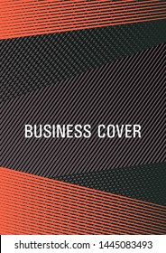 Halftone lines placard background graphic design. Abstract business catalog concept. Thin stripes blend cover design. Triangle element layers modern pattern. Laconic corporate style.