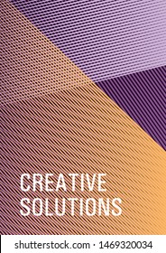 Halftone lines placard background graphic design. Fashionable branding cover design. Advertising commercial magazine. Trendy stationery folder background. Sale catalog vivid mockup.
