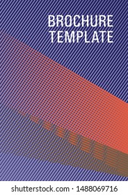 Halftone lines placard background graphic design. Stylish magazine vibrant leaflet. Tech diagonal elements backdrop. Marketing brochure cover design. Marketing catalog creative mockup.