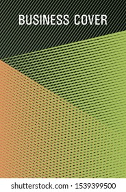 Halftone lines placard background graphic design. Flat style booklet concept. Laconic corporate style. Lines gradient texture booklet layout. School notebook cover template.
