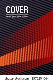 Halftone lines placard background graphic design. Poster linear minimalistic Eps10 vector. Advertising publication backdrop. Cover template with logo place. Bright business report concept.