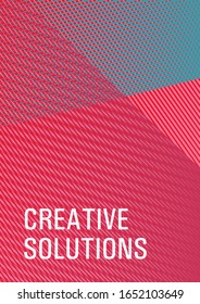 Halftone lines placard background graphic design. Educational certificate concept. Corporate report mockup. School notebook cover template. Colorful halftone gradients for web.