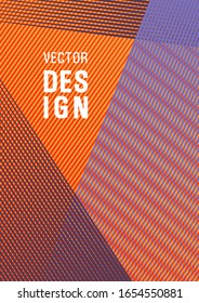 Halftone lines placard background graphic design. Future geometric pattern Eps10 vector. Scientific journal concept. Plastic style cover template. Technological 2d backdrop.