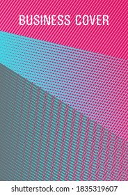 Halftone lines placard background graphic design. Thin stripes blend cover design. Laconic corporate style. Poster linear minimalistic Eps10 vector. Sale catalog vivid mockup.