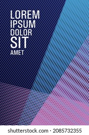 Halftone lines placard background graphic design. Educational certificate concept. Trendy magazine backdrop. Thin stripes blend cover design. Lines gradient texture booklet layout.
