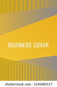 Halftone lines placard background graphic design. Advertising commercial magazine. Simple annual report mockup. Cover with logo identity space. Lines gradient texture booklet layout.
