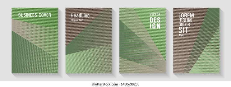 Halftone lines placard backgrounds design. Abstract business catalogs concept. Triangle element layers modern patterns. Thin stripes blend covers design set. Educational certificates concept.