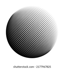 Halftone lines round background, vector modern design element.