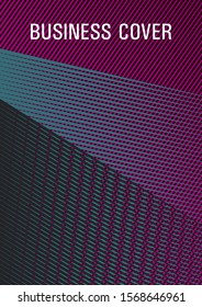 Halftone lines texture vector print background. Sale catalog vivid mockup. Editable web landing page graphics. Plastic style cover template. Presentation elegant leaflet.