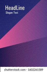 Halftone lines texture vector print background. Scientific journal concept. Plastic style cover template. Lines gradient texture booklet layout. Modern gradient folder mockup.