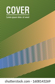 Halftone lines texture vector print background. Stylish magazine vibrant leaflet. Future dynamic cover geometry. Futuristic journal mockup. Flyer mix digital background blend.