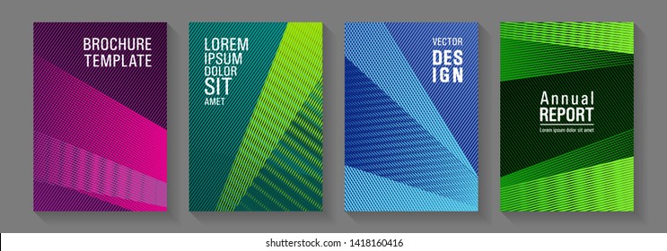 Halftone Lines Texture Vector Prints. School Presentation Elegant Leaflets. Colorful Halftone Gradients For Web. School Notebook Cover Templates Set. Creative Leaflet Backdrops.