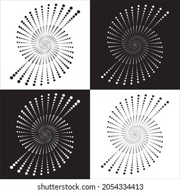 Halftone logo set. Circular dotted logo isolated on the white background. Garment fabric design.Halftone circle dots texture. Vector design element for various purposes.
