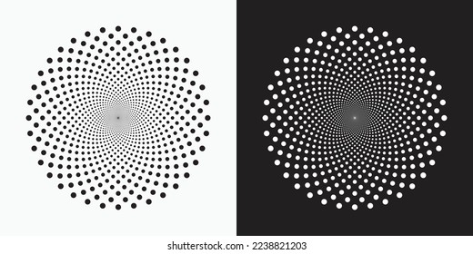 Halftone logo set. Circular dotted logo isolated on the white background. Garment fabric design.Halftone circle dots texture. Vector design element for various purposes.