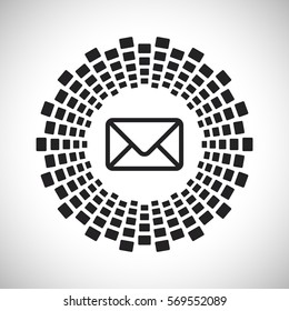 Halftone Mail Icon. Email Vector Icon. Flat Mail Icon. Vector Illustration.