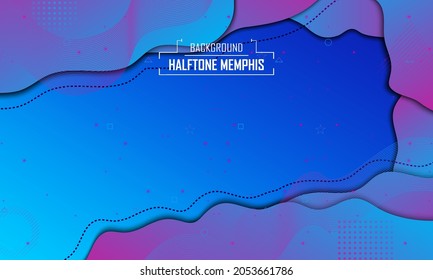 halftone mamphis background vector abstract