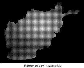 Halftone Map of Afghanistan. Vector illustration