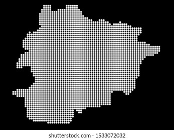 Halftone Map of Andorra. Vector illustration