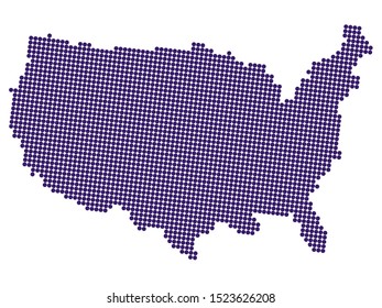 Halftone map of United States of America Vector illustration