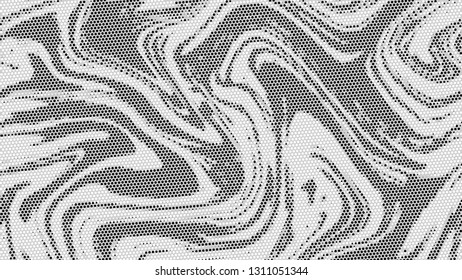 Halftone marble texture background.Abstract black and white dot art backdrop.Modern grayscale pattern,business cover background design.Vector.