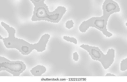 Halftone marble texture background.Abstract black and white dot art backdrop.Modern grayscale pattern,business cover background design.Vector