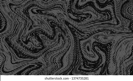 Halftone marble texture background.Abstract black and white dot art backdrop.Modern grayscale pattern,business cover background design.Vector