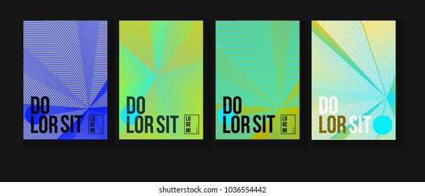 Halftone Minimal Covers Set. Modern Blend Funky Corporate Identity. Futuristic Pattern, Abstract Business Backgrounds. Contrast Halftone Covers Template. Neon Colored Retro Shapes, Folder Design.