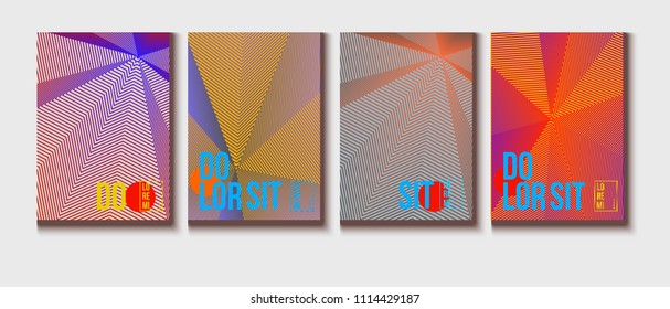Halftone Minimal Covers Set. Modern Blend Funky Corporate Identity. Futuristic Pattern, Fluid Business Backgrounds. VIP Print Halftone Minimal Covers. Neon Colored Iridescent Print Design.