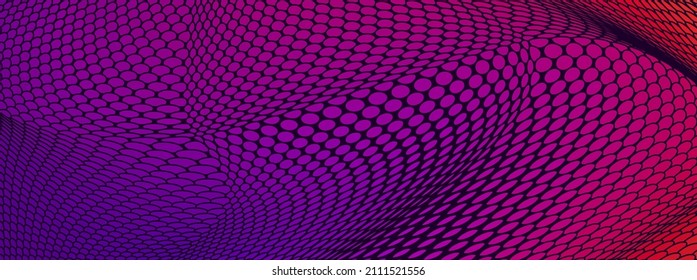 Halftone modern abstract background for concept design. Trendy vector wave backdrop