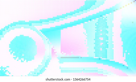 Halftone modern abstract pattern vector background. Vibrant gradient holographic neon colors. Concept pop art. Minimal surrealism background.